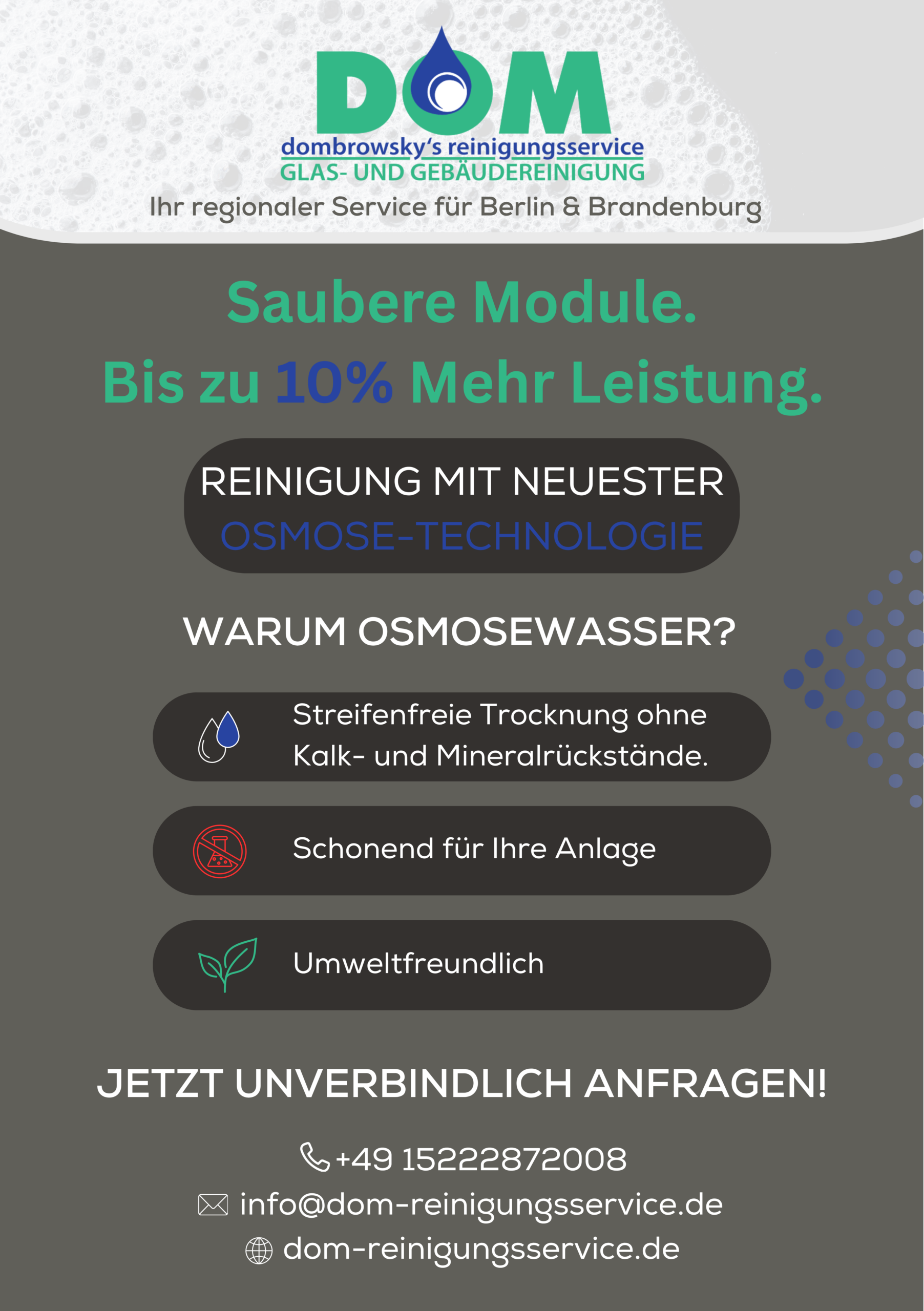 Flyer Solarreinigung Rückseite